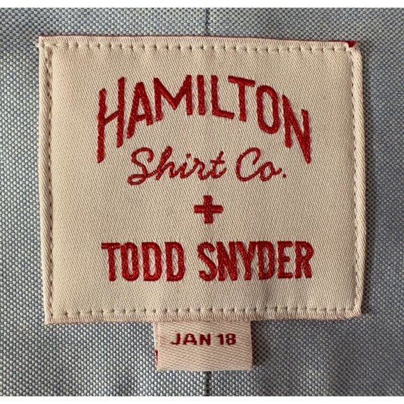 Hamilton Shirt Co. x Todd Snyder plaid Dress Shirt sz XL color Blue NWOT $215 - Picture 2 of 6